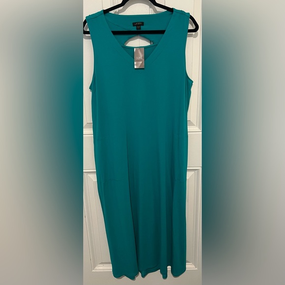J. Jill Dresses & Skirts - J. Jill Wearever Collection Maxi Dress  Stretch Teal Sz Large Petite Flowy NWT!